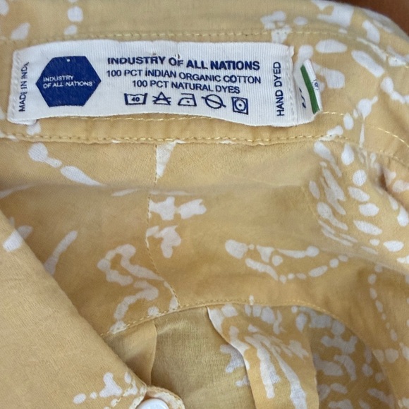 Industry of All Nations 100% Organic Cotton Flamingo Batik Shirt Small - Picture 3 of 5